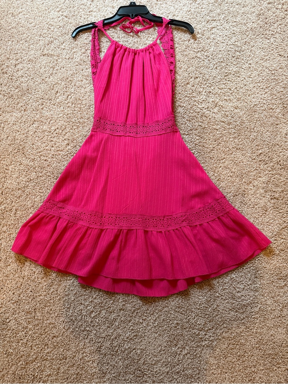 Women’s Fuchsia Halter Tie Sundress